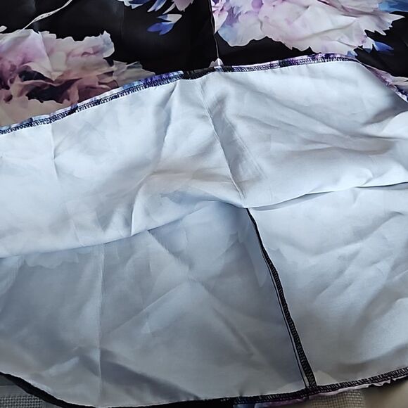 Sweet Storm Women's Floral Spaghetti Straps Maxi Dress Black/Purple Small - Picture 13 of 16